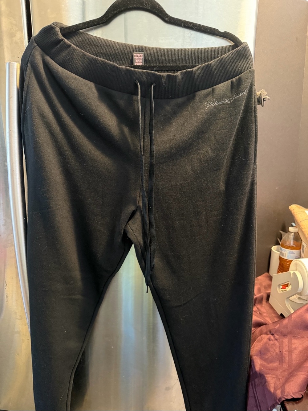 Victoria's Secret Black Cozy Drawstring Track Pants
